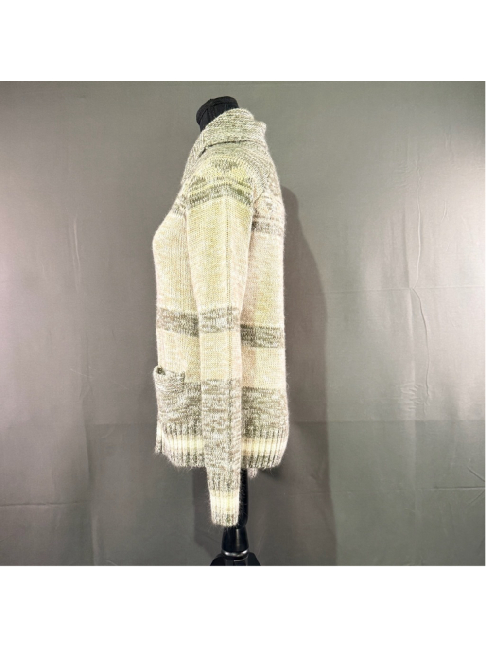 Triple Five Soul Women M Fair Isle Zip Cardigan Vintage Y2K Nordic Cream Sweater - Picture 3 of 12